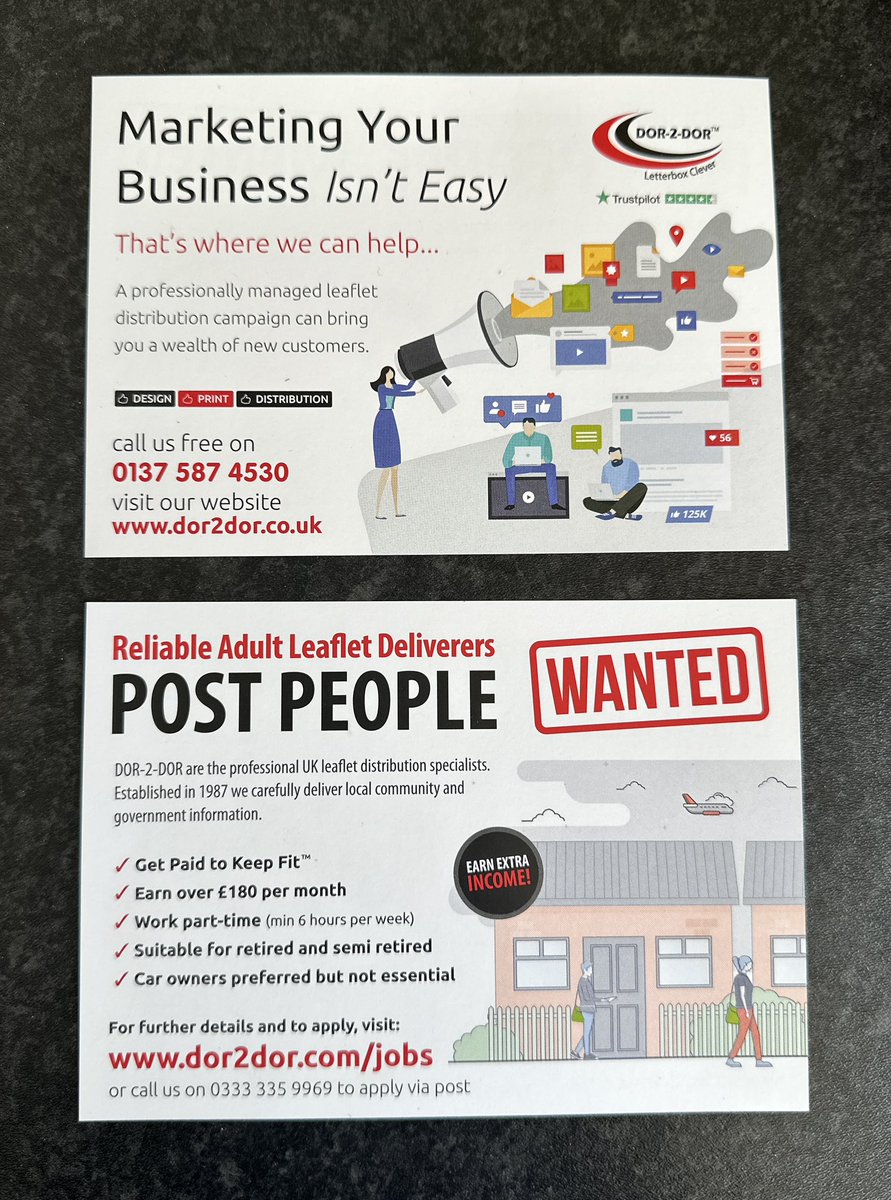 Dor2DorGrays's tweet image. This leaflet acts as a dual leaflet for us. 
We always advise our customers to print double sided. 

1. Maximise advertising space 
2. It doesn’t matter which way it lands through the letterbox.
3. An attractive leaflet is more likely to be read 

#leafletdistribution 
#design