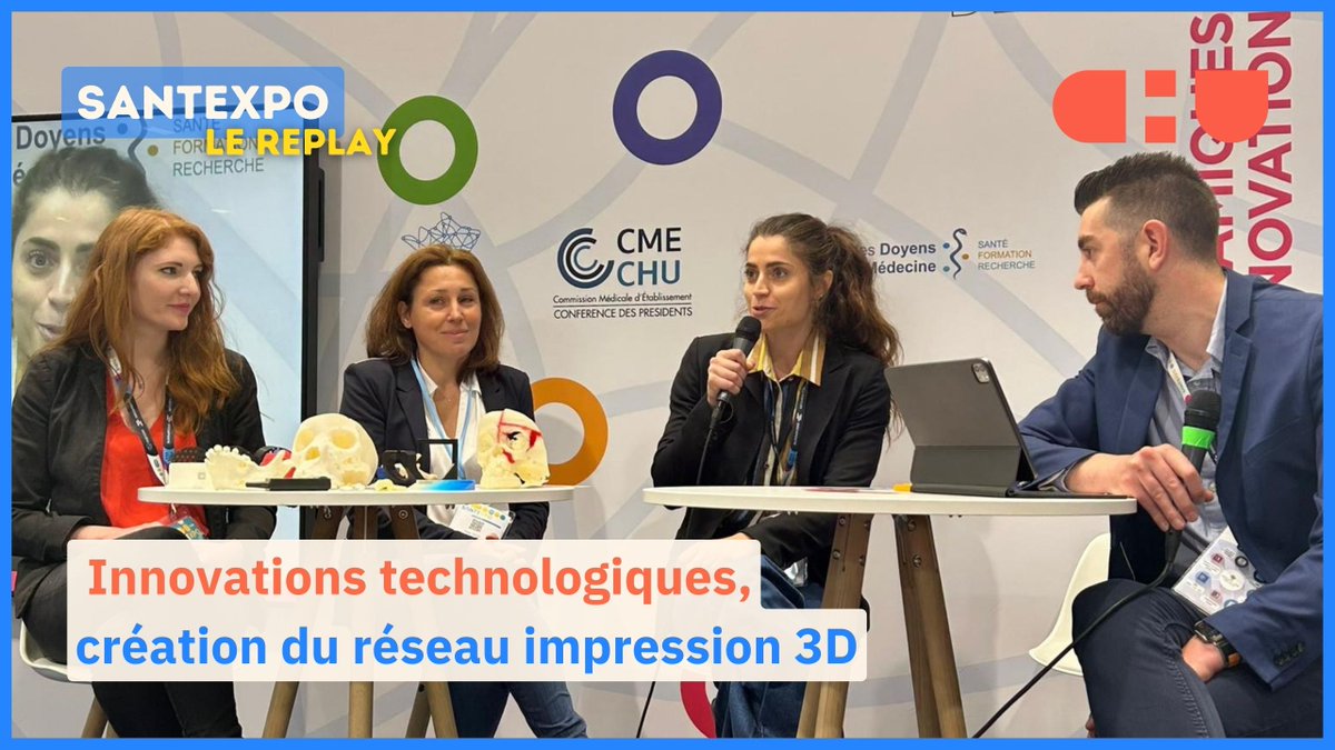 ➡️Quand l'impression 3D se développe à l'hôpital ! 

Enjeux, réglementation mais aussi nécessités du développement de l'impression #3D à l'#hôpital. Autant de sujets abordés dans cette table ronde animée par @samguigo.

Visionnez le replay : bit.ly/3NmB43E

#SantExpo