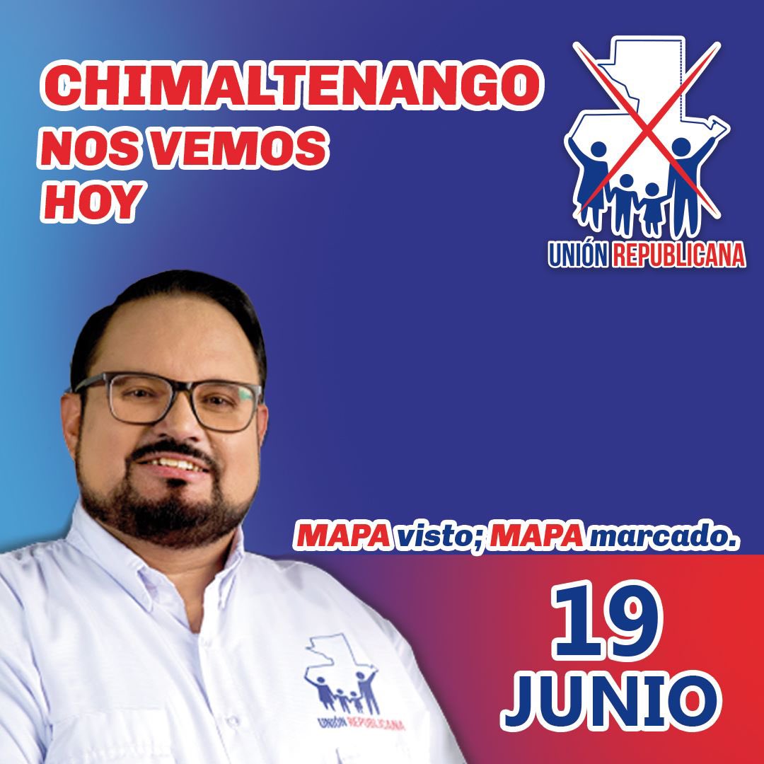 Chimaltenango nos vemos hoy para hacer la Revolución del Corazón 🔵⚪️🔴 

Somos Unión Republicana. Este 25 de junio MAPA VISTO, MAPA MARCADO. 🔵⚪️🔴

#mapavistomapamarcado #Unionrepublicana #UnionxGuate #votaxelmapa #family #familia #talamontipresidente #talamonti #Elecciones2023
