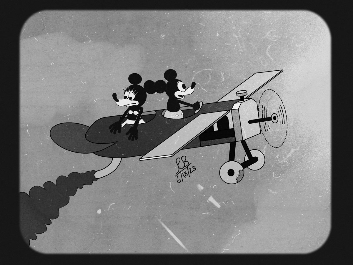 #ToonJune2023 (Iron Artist Edition) — A Cartoon Character That Debuted in the 1920s Chose not to follow the main list for the first picture I had in mind for TJ — soon, though #ToonJune #WaltDisney #MickeyMouse #MinnieMouse #digitalart #WaltWizsArt