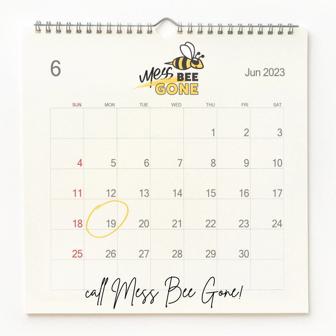 MessBeeGone's tweet photo. Start your week on a clean note with Mess Bee Gone. 
. 
Schedule your cleaning appointment today! 
 
🐝 Mess Bee Gone   🐝 
Toronto's BEST Cleaning Service 
Commercial &amp; Residential 
🍯  TALK DIRTY TO US, HONEY! 
1+ (416) 727-0616 
info@messbeegone.ca 
@messbeegone https://t.co/msskKq30Kp