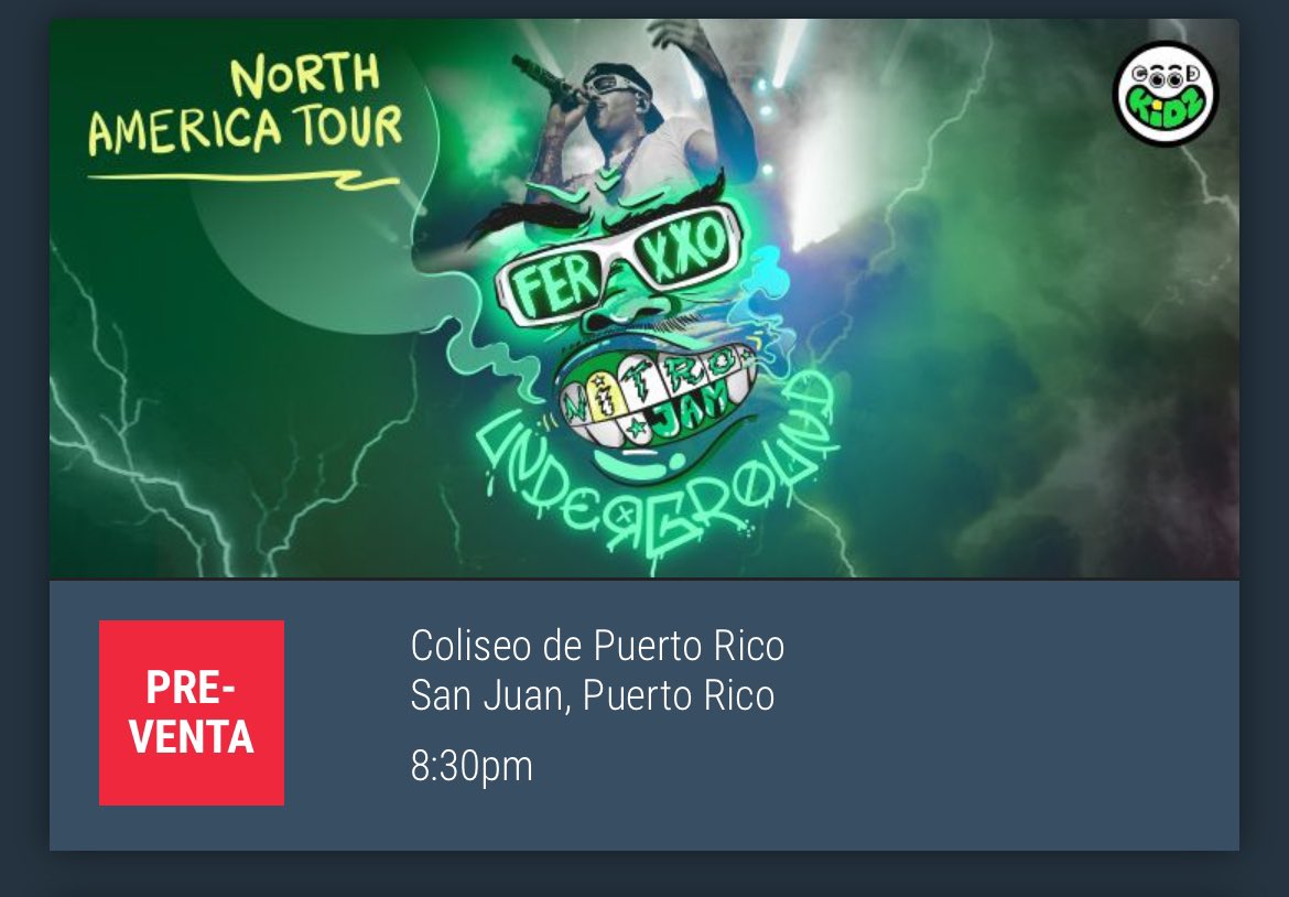 itscarlosivan's tweet photo. Ya aparece en Ticketera el concierto de Feid en Puerto Rico.  La pre-venta comienza hoy a las 4:00PM y la venta general a las 6:00PM. (La preventa es para las personas que llenaron la información en la página web) https://t.co/7aymyaeW9F