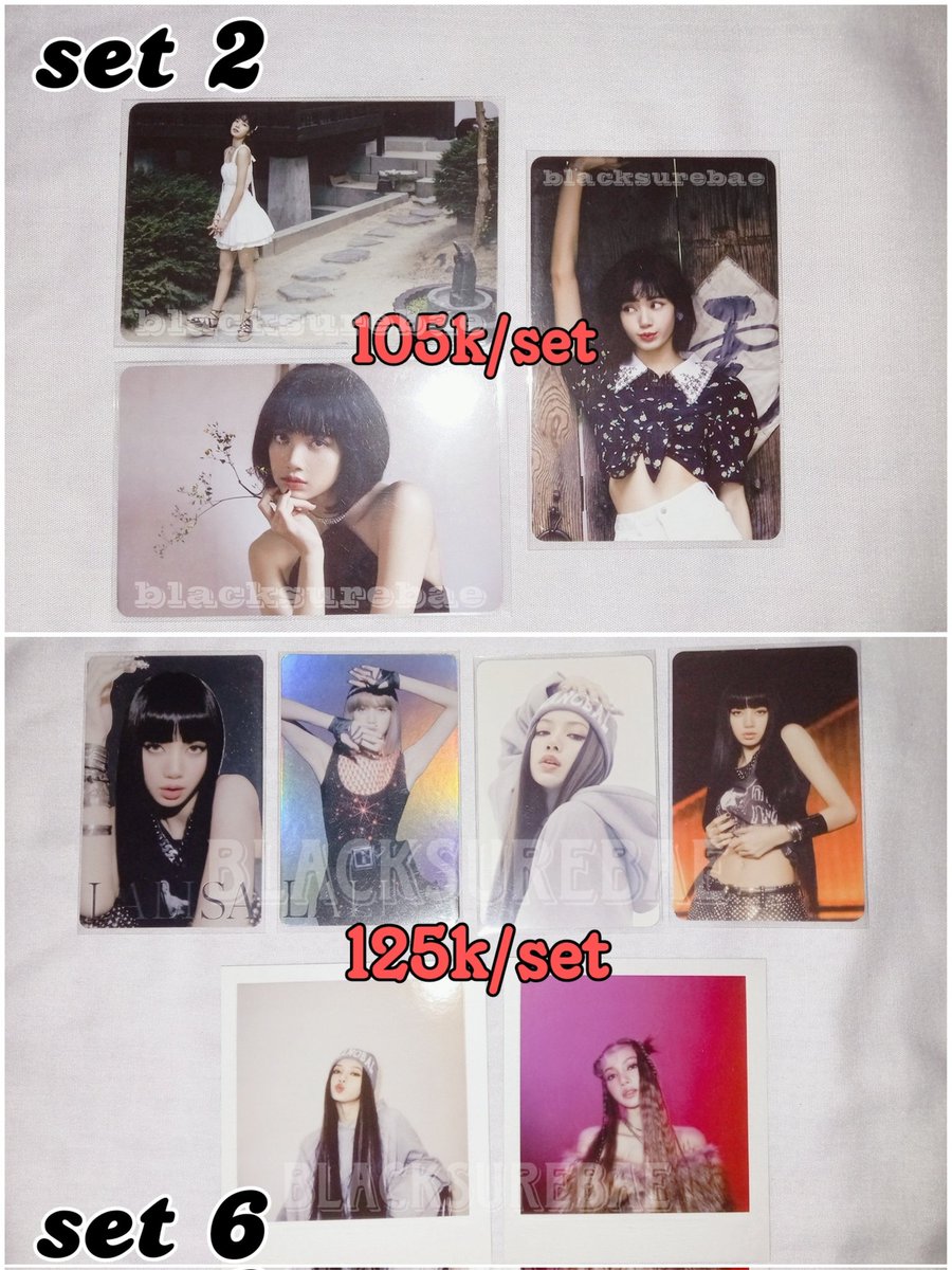 blacksurebae's tweet photo. Wts lfb INA Blackpink Lisa photocard

- Set only
- Negotiable
- NOT FOR SENSITIVE BUYER
- Condi by dm
- Belum termasuk admin + packing

t. blackpink lisa the album welcoming collection summer diary pc photocard cerry grup unit lalisa 리사 블랙핑크 라리사 https://t.co/5UzldQx8cM