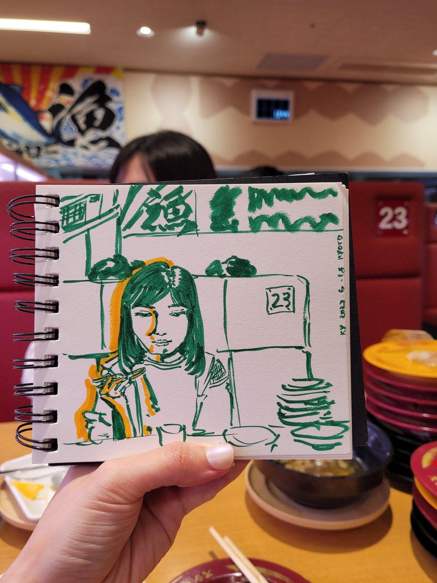 #randomdrawing_arkwai
#京都 #sushiro #速寫 #kyoto