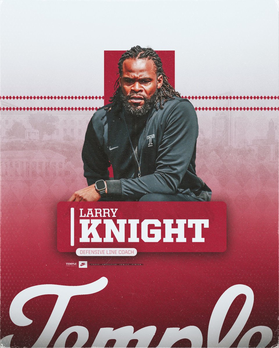 We welcome @sirknight95 back to Temple as our Defensive Line Coach! #TempleTUFF