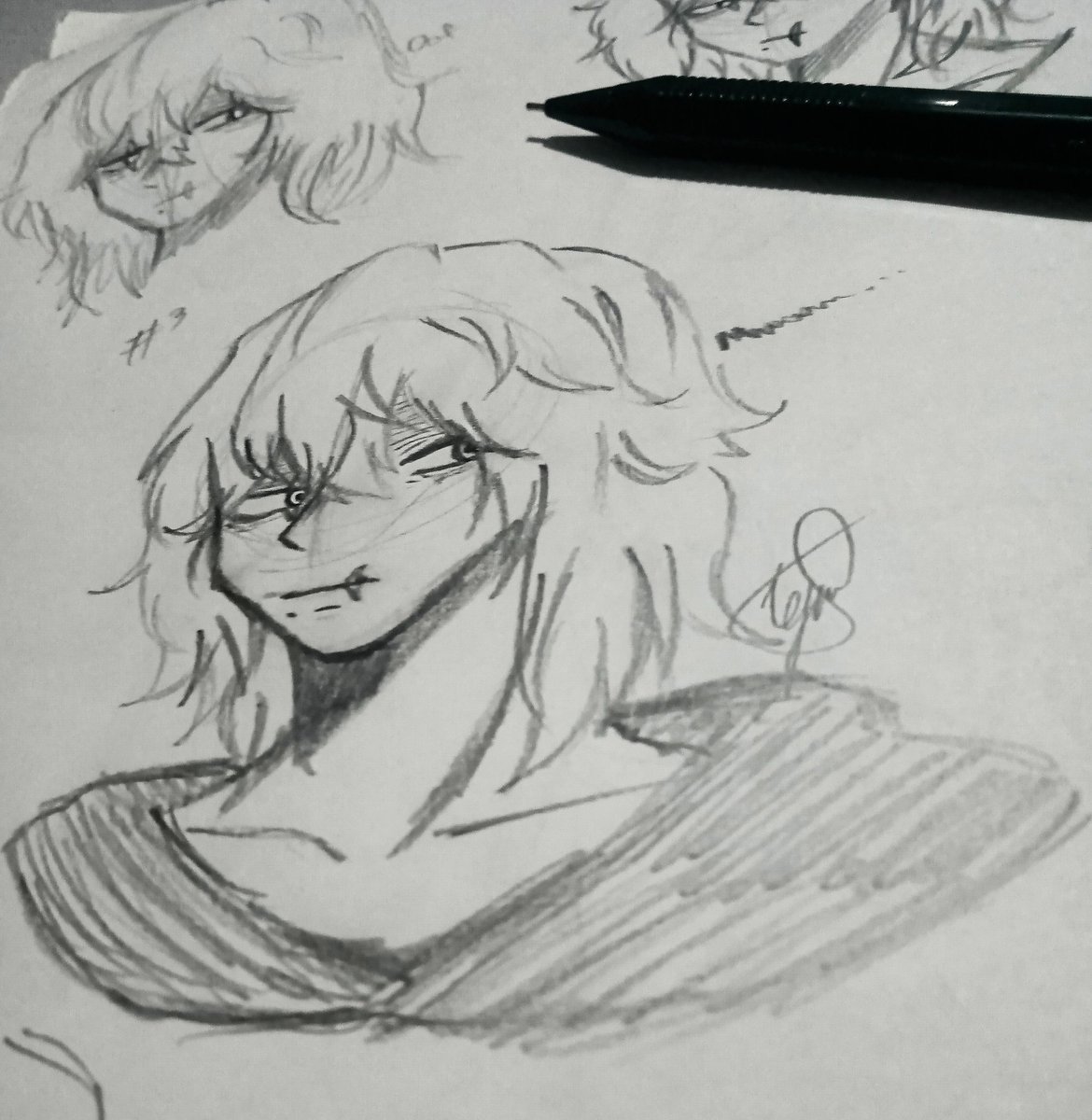 Imagine_Wilde's tweet photo. So like, I found this beautiful Shiggy fanart and decided to draw it for practice. Found it on Pinterest and there wasn't anything about the owner, so credits to them!

If anybody knows who made this, just comment it below :D

#ShigarakiTomura #fanart #doodleart https://t.co/xrwtWd079N