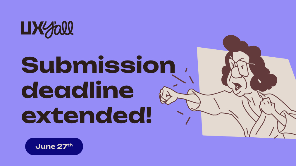 UXYall's tweet image. We&apos;ve gotten some great submissions so far, and want y&apos;all to keep them coming! The speaker proposal deadline has been extended to June 27th. If you haven’t already, we encourage you to seize the opportunity to share your expertise with our community! 
🔗 bit.ly/3Bwp2yM