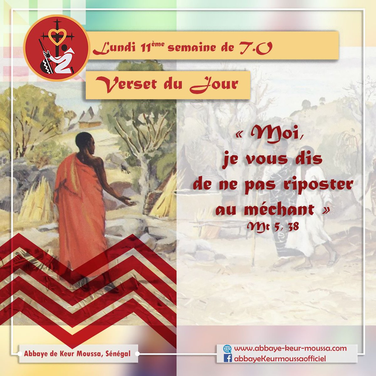 @abbayedekeurmoussa #abbayedekeurmoussa #keurmoussa #versetdujour 
« Eh bien ! moi, je vous dis de ne pas #riposter au #méchant ; mais si quelqu’un te #gifle sur la #joue droite, tends-lui encore l’autre », Mt 5,39