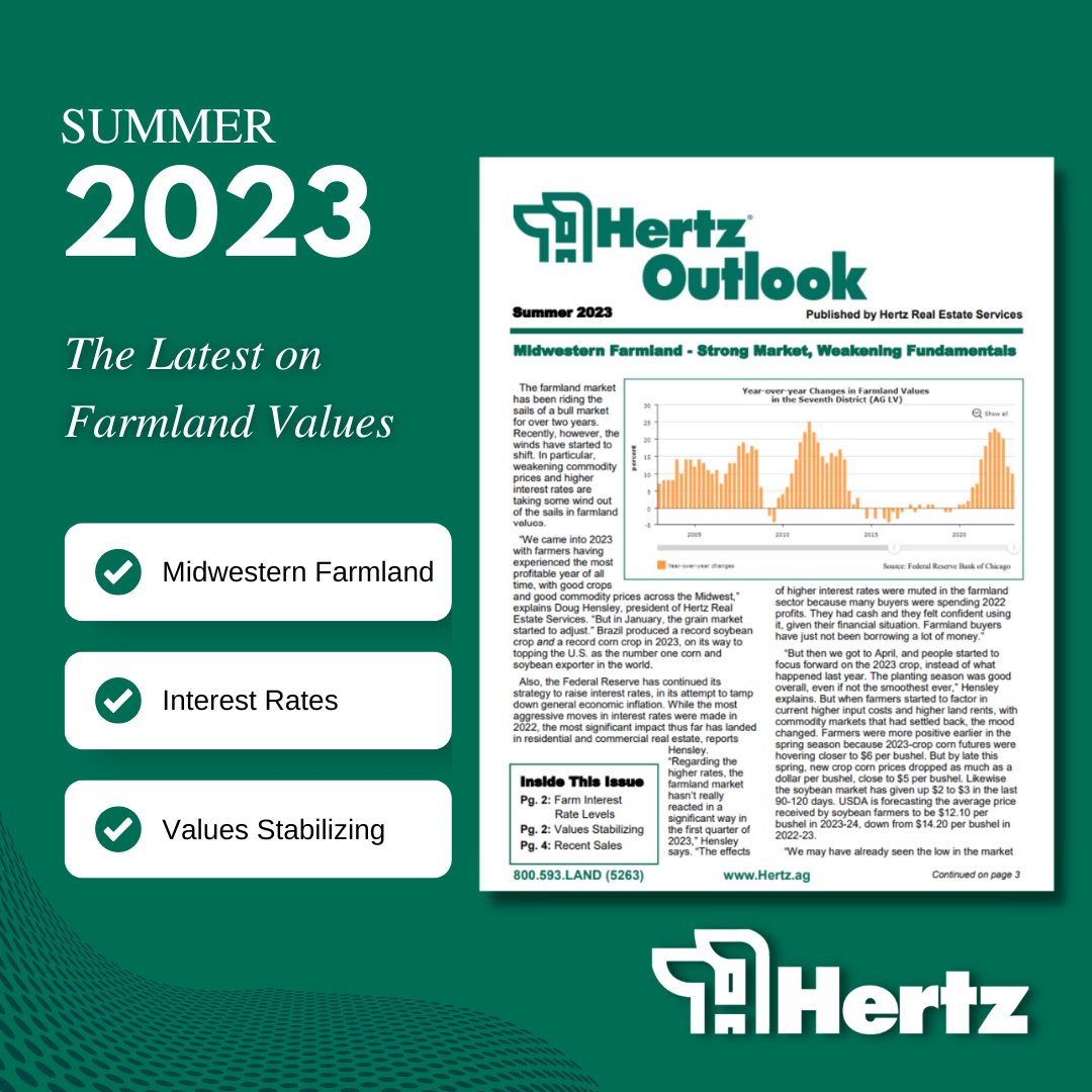 HertzAgLand's tweet photo. Our Summer 2023 Outlook Newsletter is now available on our website!
Follow the link below to see the full newsletter!
https://t.co/4skzux4Vou https://t.co/2DTtKkxMfX