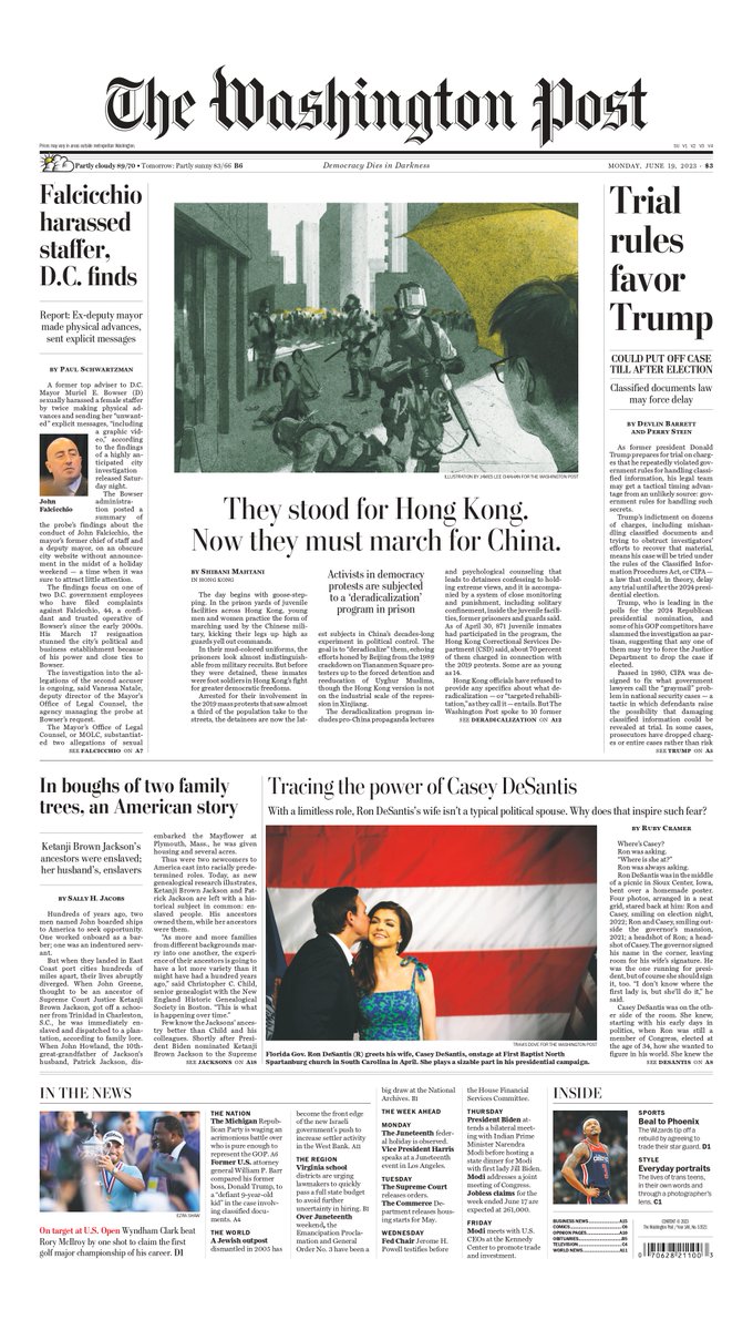 In the print edition of the <a href="/washingtonpost/">The Washington Post</a> today: how juvenile prisoners jailed over their involvement in the 2019 protests are subject to "deradicalization" inside correctional facilities. Proud to see HK's continuing suppression on the front page