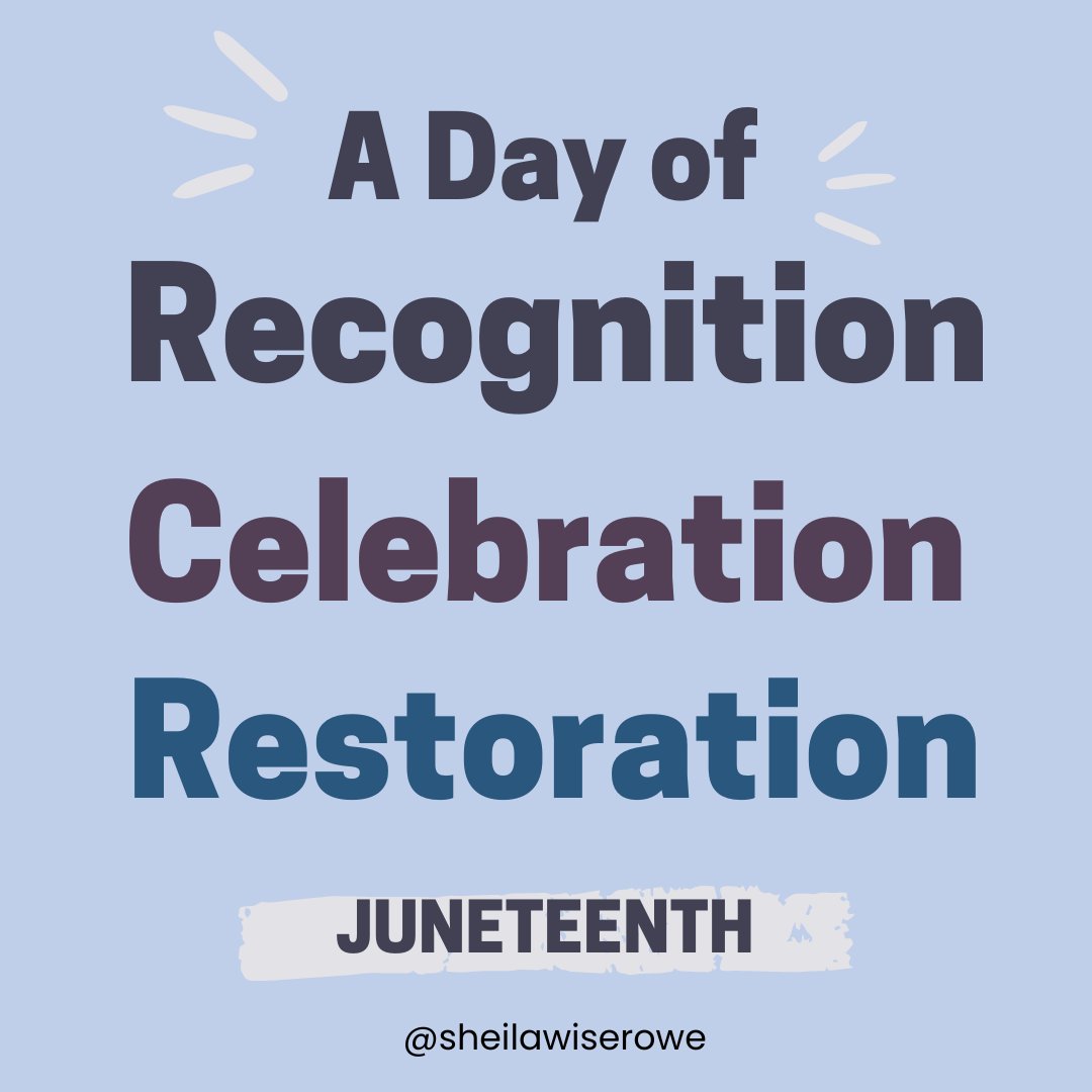 Happy Juneteenth Family!!!  

#juneteenth2023 #happyjuneteenth #juneteenthweekend #juneteenthcelebration #sheilawiserowe #healingracialtraumabook #younggiftedandblackbook