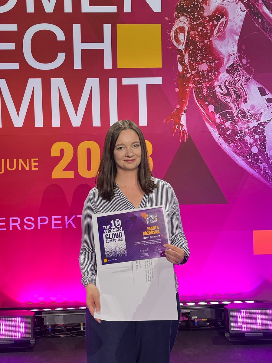 We are proud to announce that Marta Różańska, #MORPHEMIC Work Package leader, was announced one of the Top 10 Women in Cloud Computing in Poland, becoming a winner in the Cloud #research category. We are proud to have Marta on our team and wish her continued success in career!