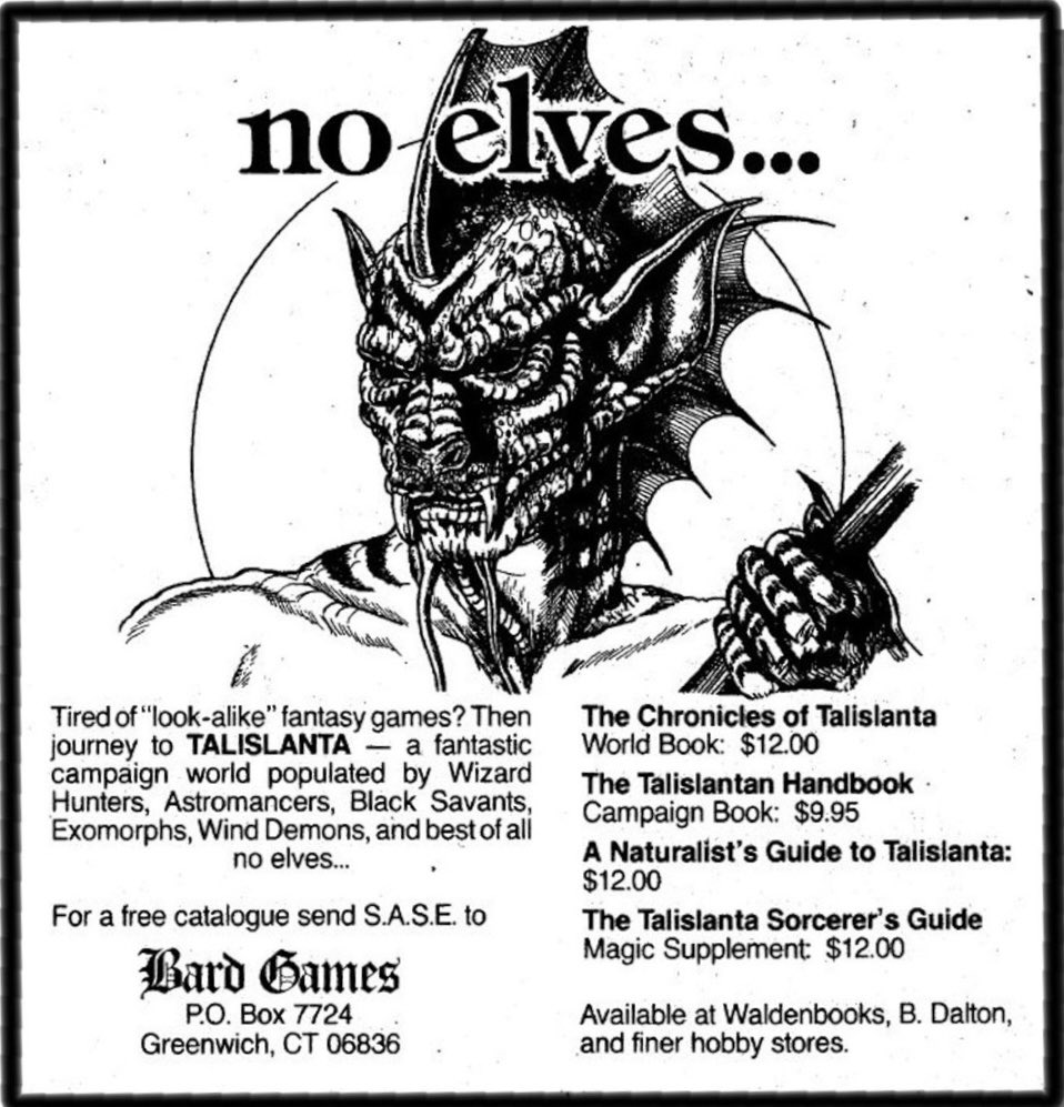 YoDanno's tweet photo. Because no elves!
#Talislanta https://t.co/TBwxg7stHA