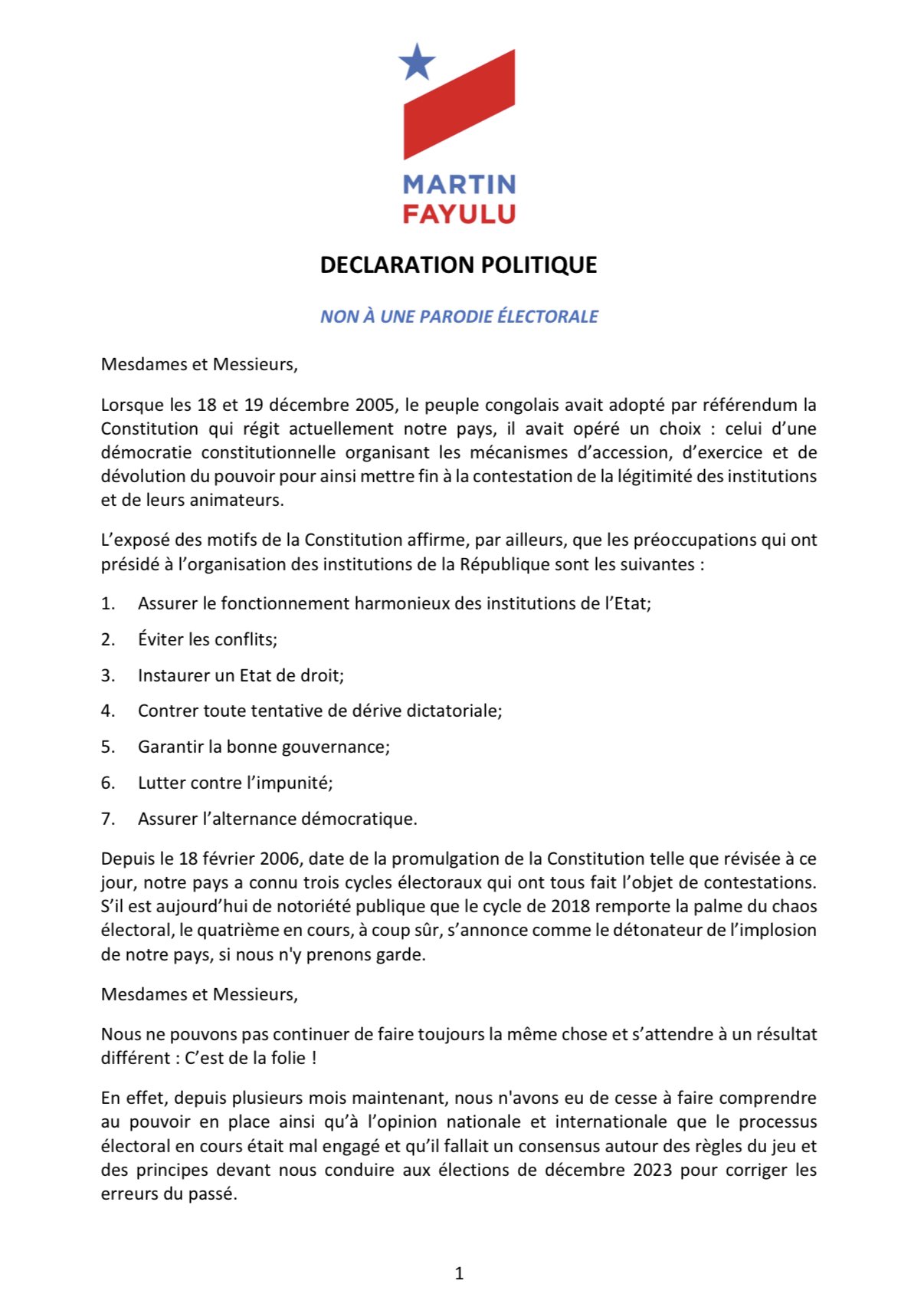 L'ULTIMATUM DE BOYCOTTAGE DES ELECTIONS PAR FAYULU, UN COUP D'EPEE DANS L'EAU OU UN TOURNANT DANS LE PROCESSUS ELECTORAL EN COURS ??? Fy_iOGRWcAM0W7E?format=jpg&name=large