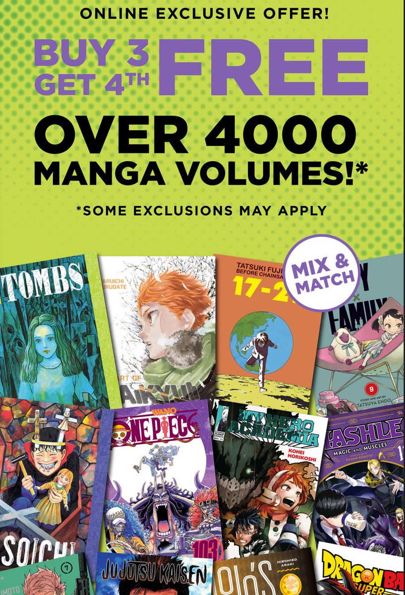 Anime Deals on Twitter "Summer Manga Sale Buy 3, Get 4th Free! on