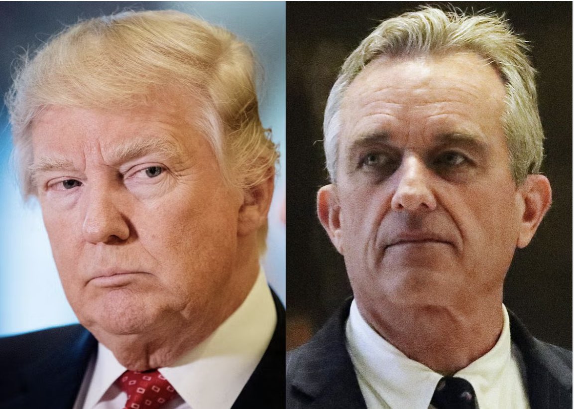 So many similarities between Robert Kennedy Jr. and Donald Trump: 

• Both have legions of QAnon-believing supporters

• Both are Putin apologists

• Both are backed by far-right fascists like Steve Bannon and Roger Stone 

• Both are serial philanderers

• Both are arrogant…