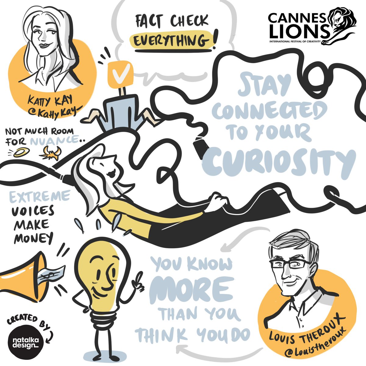 Natalka Design (@natalkadesign) on Twitter photo 'You know more than you think you do'. The legendary <a href="/KattyKay_/">Katty Kay</a> and <a href="/louistheroux/">Louis Theroux</a> at <a href="/Cannes_Lions/">LIONS | The Home of Creativity</a> Festival of Creativity. How can we not cover such a gem of true storytellers. 🔥#canneslions2023 #canneslions70 #natalkadesign 'You know more than you think you do'. The legendary <a href="/KattyKay_/">Katty Kay</a> and <a href="/louistheroux/">Louis Theroux</a> at <a href="/Cannes_Lions/">LIONS | The Home of Creativity</a> Festival of Creativity. How can we not cover such a gem of true storytellers. 🔥#canneslions2023 #canneslions70 #natalkadesign