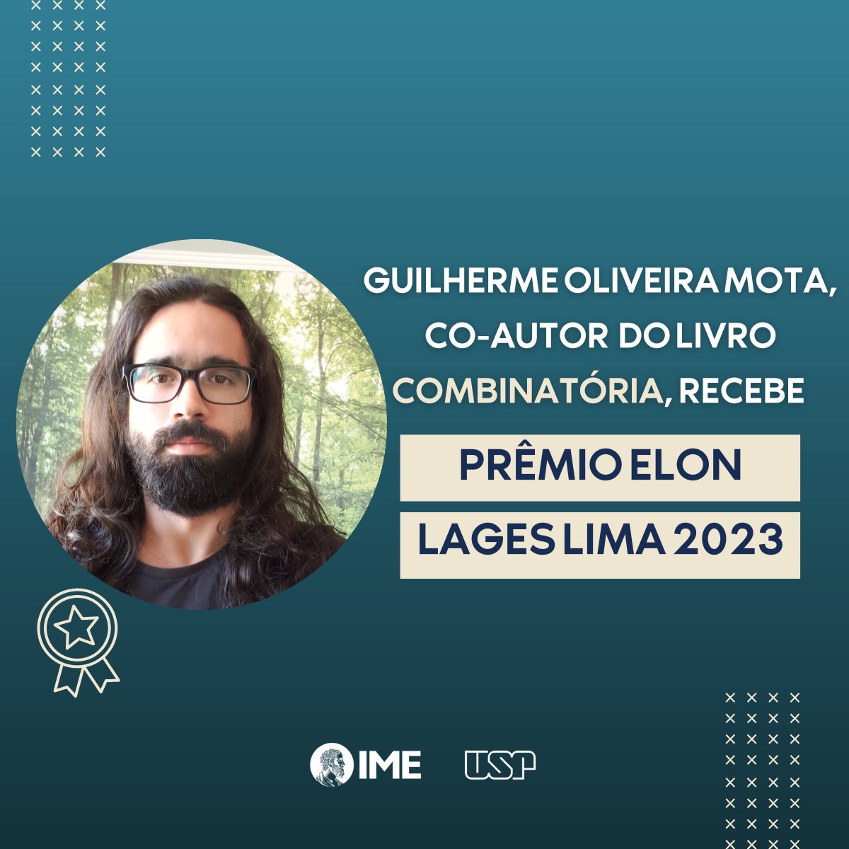 usp_ime's tweet image. O professor Guilherme Oliveira Mota (IME), em conjunto com Fábio Botler (UFRJ), Robert Morris (IMPA), Walner Mendonça (IMPA) e Taísa Martins (UFF), recebe o prêmio Elon Lages Lima 2023.

#imeusp #usp #combinatória #matematica #math #computerscience #premio #cienciadacomputacao