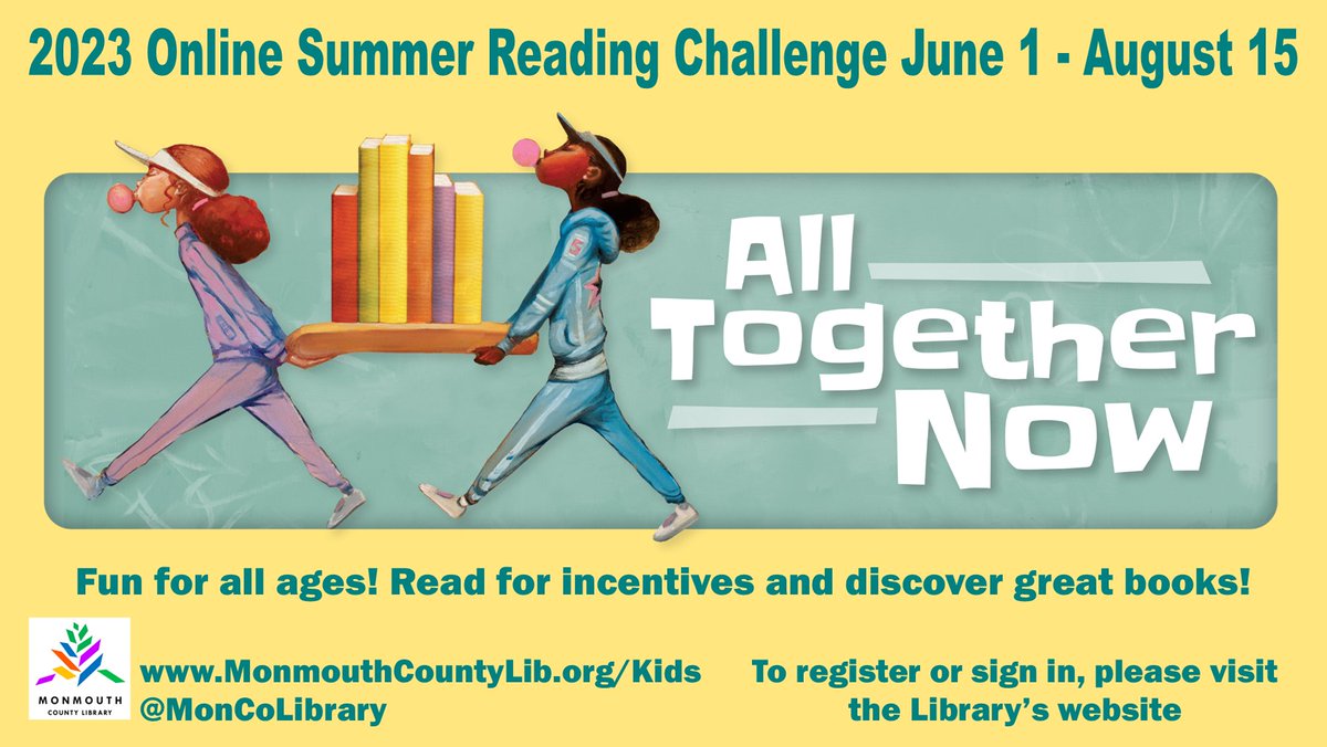 The 2023 Summer Reading Theme is kindness, friendship, and unity, and the slogan is "All Together Now/ Todos Juntos Ahora". Monmouth County Libraries offer Reading Rewards! <a href="/ManalapanPatch/">Manalapan NJ Patch</a> <a href="/HolmdelPatch/">Holmdel-Hazlet Patch</a> <a href="/OPSchoolsNJ/">Oceanport Schools</a> <a href="/WLBSchools/">West Long Branch School District</a>