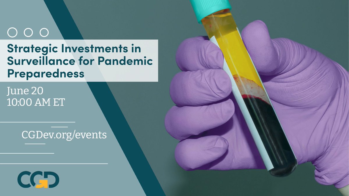Surveillance interventions with the best value for money 🔬 can guide #pandemic preparedness efforts. 🗓️ TOMORROW: Join @CGDev for a webinar 💻 on the best buys of pandemic surveillance ft. @FanVictoria @OFNorheim & Gina Samaan. Register here ⬇️ cgdev.org/event/strategi…