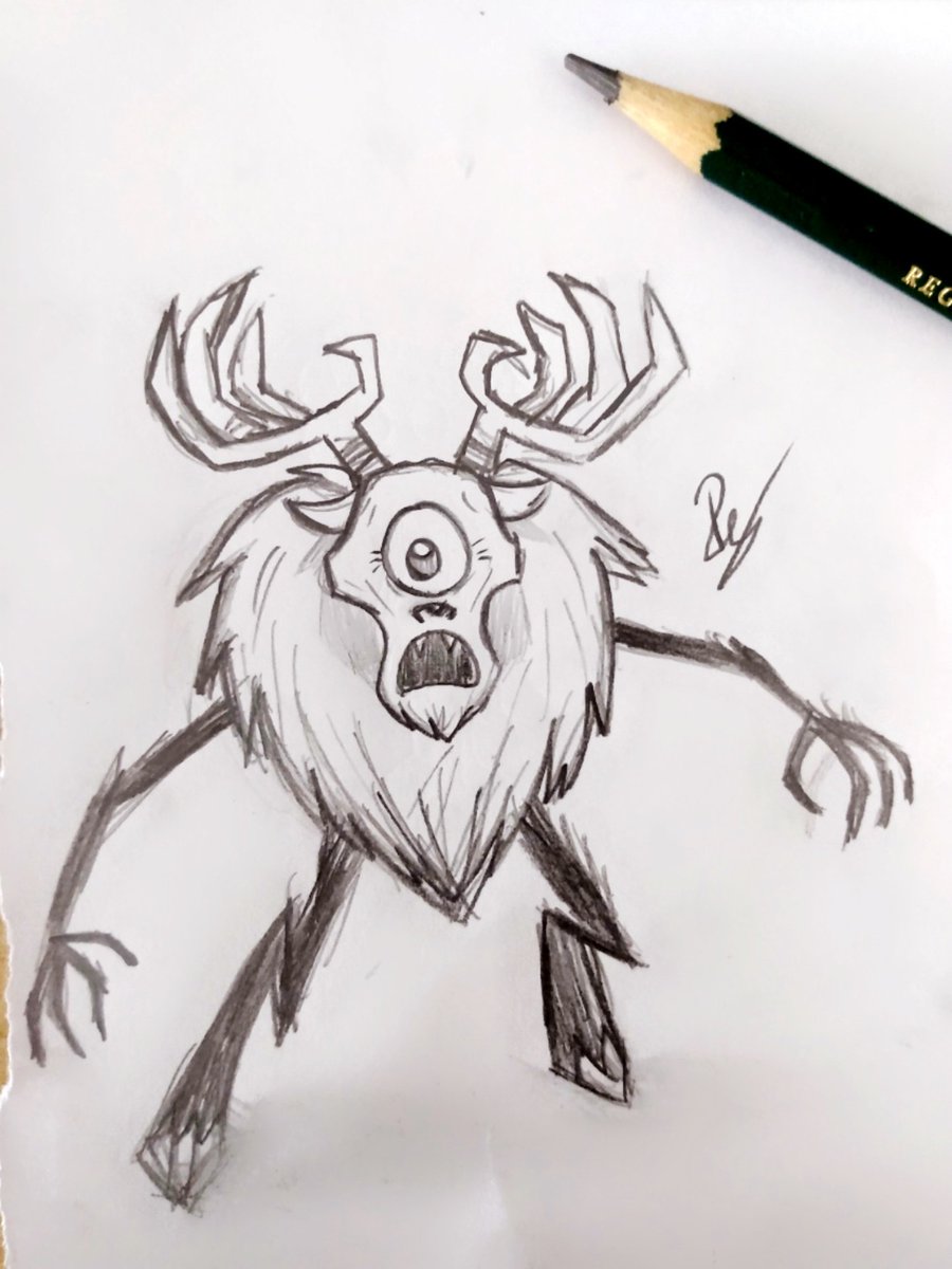 Deerclops #Boss #drawing #doodle #Deerclops #dontstarve #dontstarvetogether #game #traditionalart