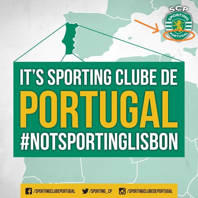 @TEAMtalk ‼️ Sporting CP (or Sporting Portugal), not Sporting Lisbon!