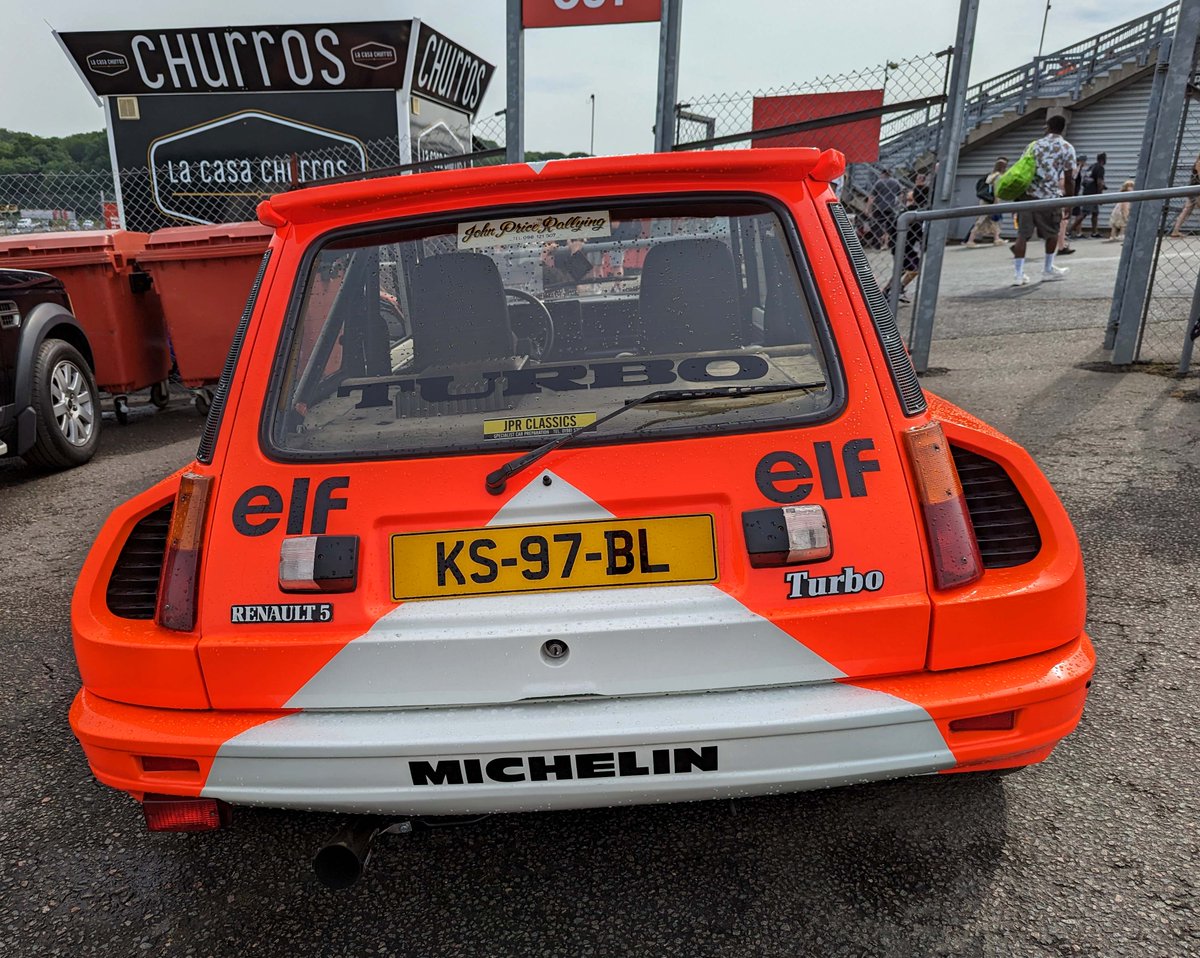 TOGTanner's tweet photo. Not all cars at #AmericanSpeedfest were American, we had a touch of French at the top of the paddock #Renault #5Turbo trust me when i say this was #awesome! love the livery #classiccars #rallycar #motorsport https://t.co/1mdfpBgciT