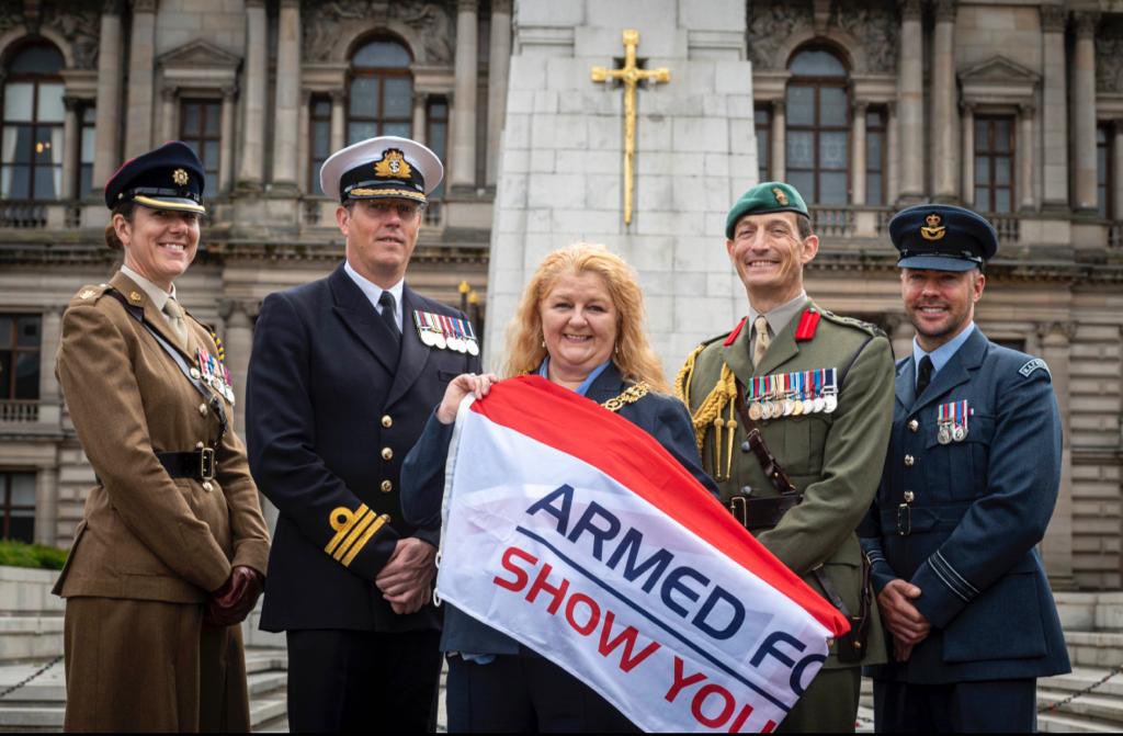 Great to be part of the team for the Flag Raising in Glasgow today. #ArmedForcesWeek <a href="/ArmyinScotland/">British Army in Scotland</a>