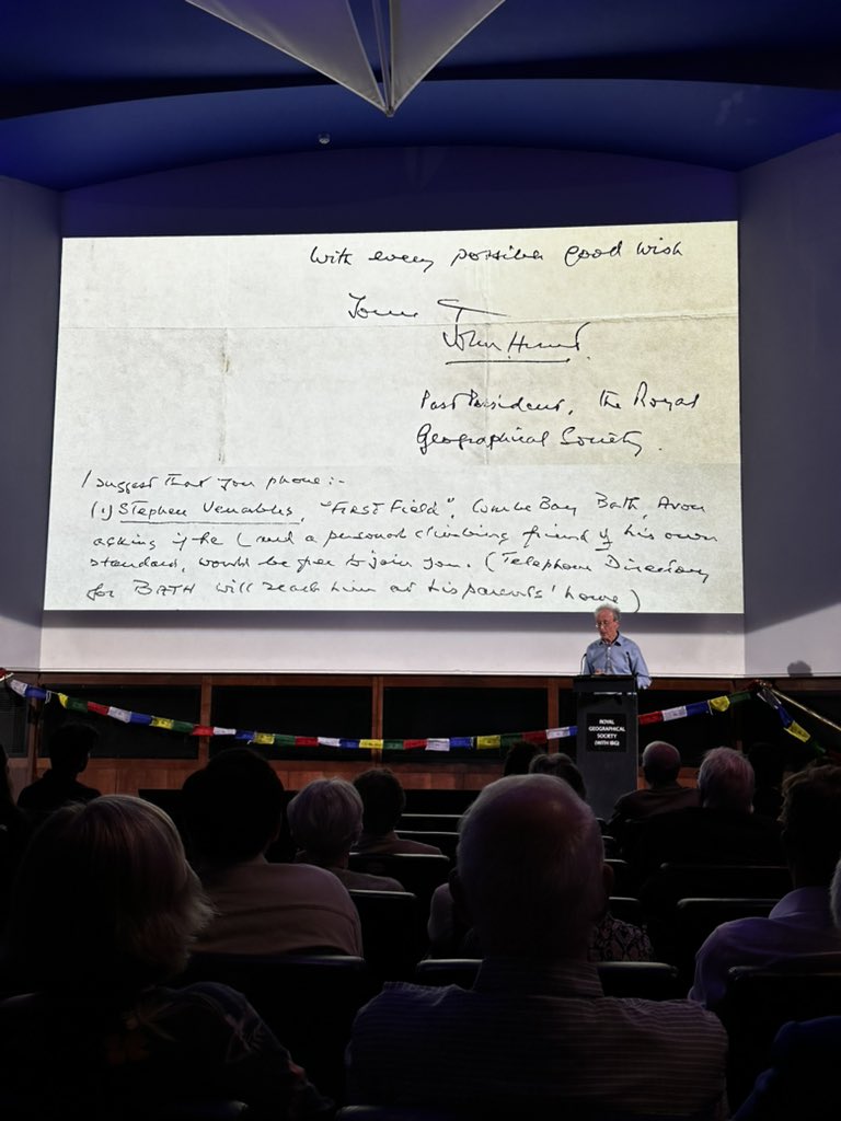 vobonline's tweet photo. Favorite speakers at RGS for Everest at 70 included Peter Hillary, Jamling Tenzing @Venables_S who showed the note John Hunt wrote to @Explore7summits the Kangshung Face Team & the clever advertising for Rolex.
@everest70th @mef_org @RGS_IBG #Everest #70th #firstascents #history https://t.co/byAAUU89qs
