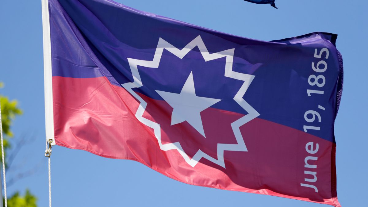 TonyExum's tweet photo. On Juneteenth, we celebrate the end of slavery in America.

We celebrate when the Union Army’s Major Gen. Gordon Granger marched into Galveston, Texas, on June 19, 1865, and issued General Order No. 3, declaring “all slaves are free.” Juneteenth, we call it. And it is glorious. https://t.co/FXt0xghxy8