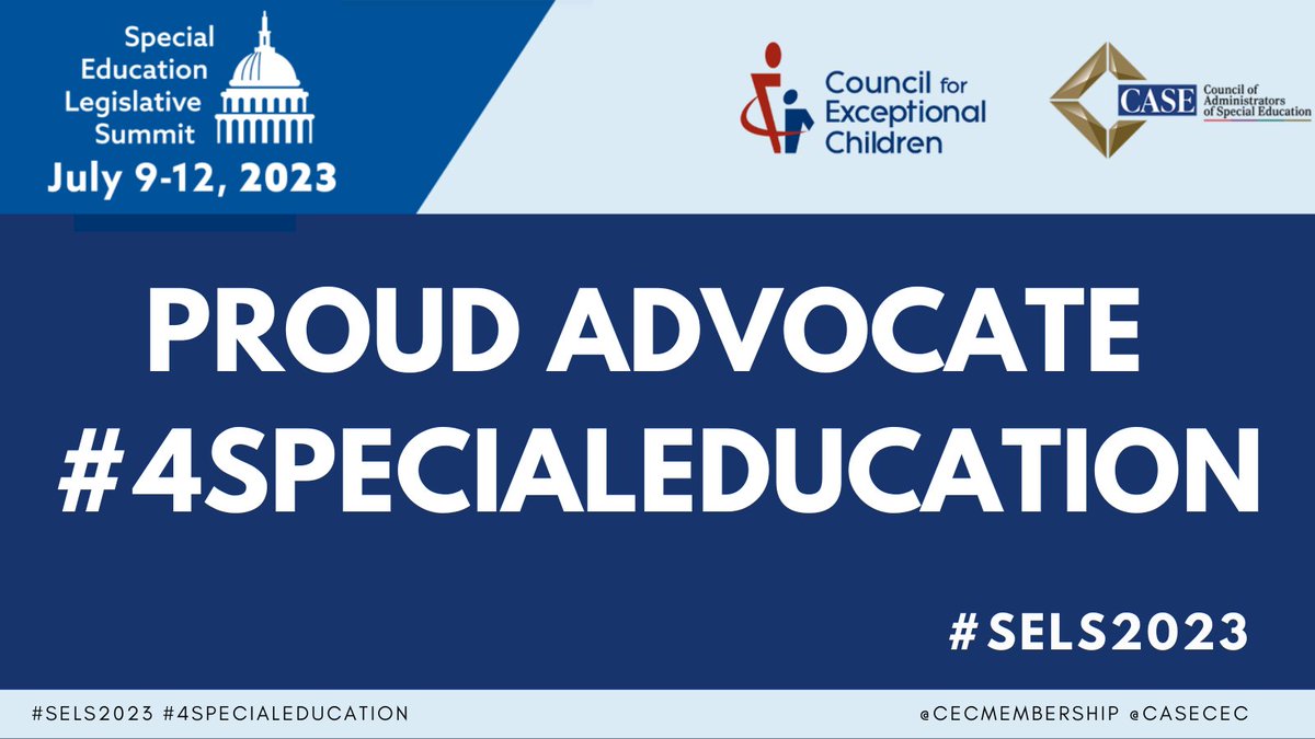This week, I’m joining more than 200 special educators at #SELS2023 to advocate #4SpecialEducation funding, mental health, and special education personnel shortages with my Members of Congress. Join me at exceptionalchildren.org/takeaction.