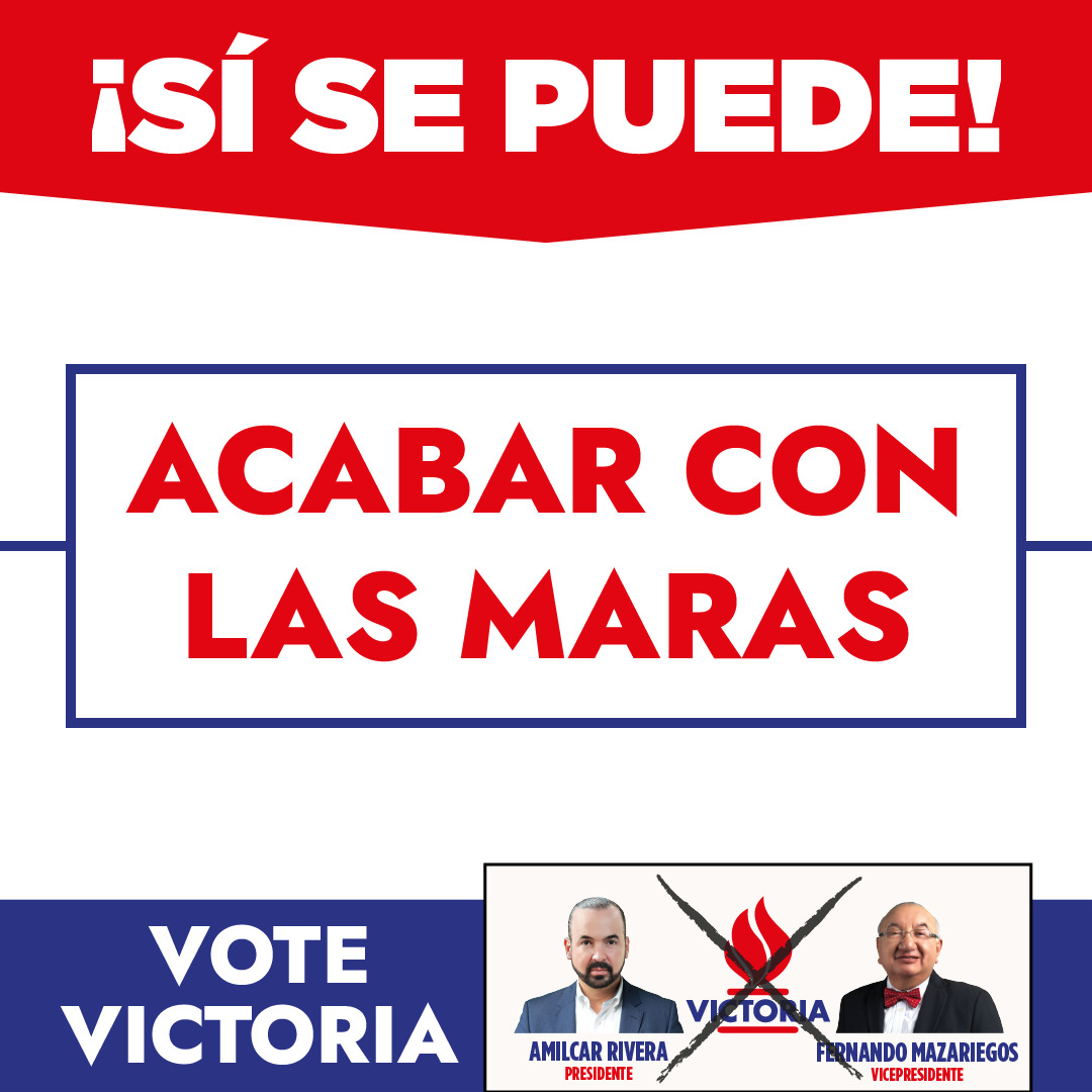AmilcarRiveraGT's tweet photo. ¡#VoteVictoria, ganemos y acabemos con las maras y extorsionistas para devolver la paz y la seguridad a Guatemala!
#SíSePuede #LlamaVistaLlamaMarcada #GuatemalaDecide2023 #NoSandra #NoZury #NoMulet #NoConde #NoALaCorrupción #NoAlFraudeElectoral https://t.co/K33qQZWe6q