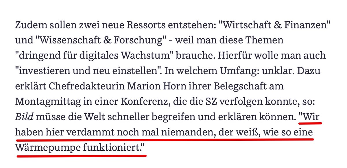 Angesichts dessen, dass #Bild seit Monaten und nahezu täglich eine angstschürende und verunsichernde Anti-Habeck-Kampagne ("Heiz-Hammer" etc.) fährt, ist das gleichzeitig das Ehrlichste und Erbärmlichste, was man als Bild-Chefredakteurin sagen konnte.