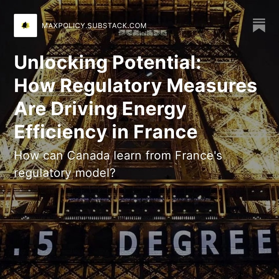 BellNewsletter's tweet photo. If Canada is looking for inspiration on policies promoting energy efficiency, it needs only to take a look over the Atlantic to France, writes @hellenism.

Read her analysis of the nation's mix of regulations and market-based mechanisms here: https://t.co/XD7GB3CS4C https://t.co/HNwvBcQW40