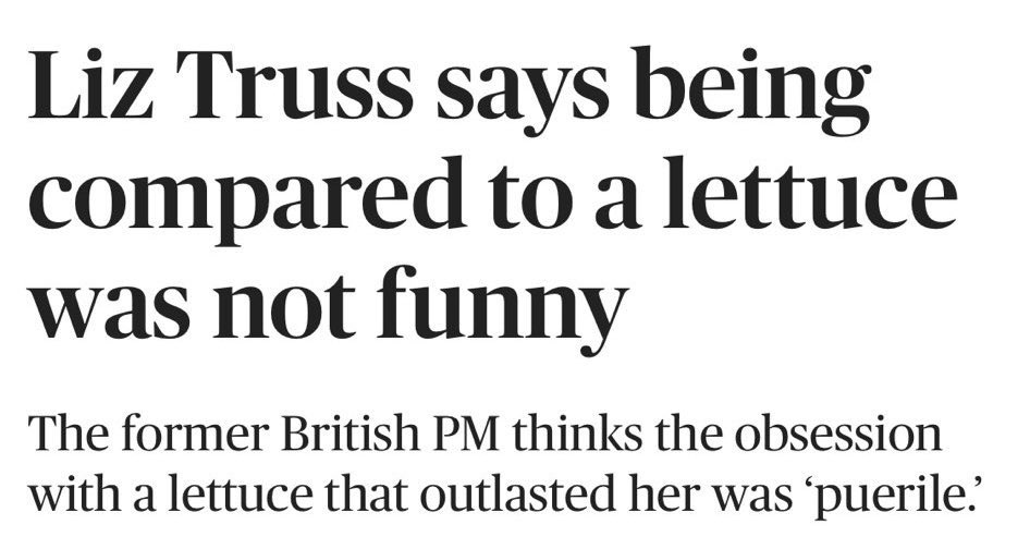 Liz Truss continues her perfect record of being wrong about everything.