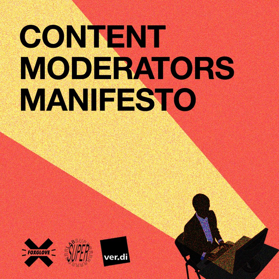 SUPERRR @superrr@social.tchncs.de (@superrrnetwork) on Twitter photo 📢✊Aufgepasst! Letzte Woche im #Digitalausschuss: Contentmoderator Cengiz Haksöz, Whistleblower Daniel Motaung & <a href="/j_kloiber/">Julia Kloiber @j_kloiber@social.tchncs.de</a> präsentierten d. Forderungen der Contentmoderator*innen - daneben wurde d. Content Moderators Manifesto gelauncht!
Unser Thread mit weiteren Beiträgen👇 📢✊Aufgepasst! Letzte Woche im #Digitalausschuss: Contentmoderator Cengiz Haksöz, Whistleblower Daniel Motaung & <a href="/j_kloiber/">Julia Kloiber @j_kloiber@social.tchncs.de</a> präsentierten d. Forderungen der Contentmoderator*innen - daneben wurde d. Content Moderators Manifesto gelauncht!
Unser Thread mit weiteren Beiträgen👇
