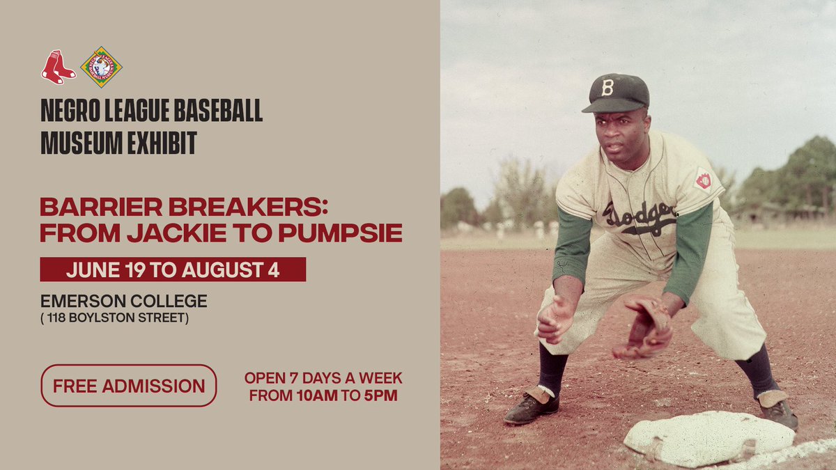 Excited to announce a free exhibit from the Negro Leagues Baseball Museum, Barrier Breakers: From Jackie to Pumpsie.

Check it out for free starting today through August 4th!