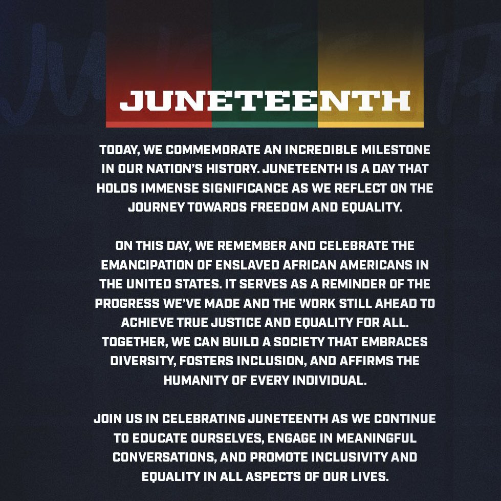 Benedictine Military School wishes you and your family a blessed and happy Juneteenth! #thebc400 #Character #Spirituality #Purpose #Brotherhood