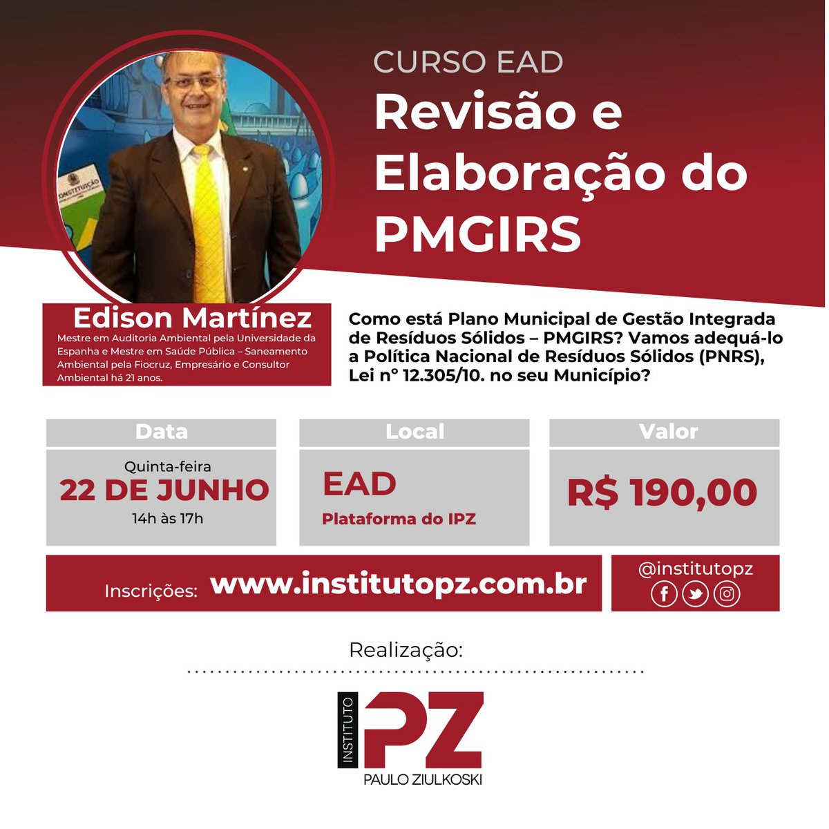 InstitutoPZ's tweet photo. 📒Agenda de Junho!

Começamos mais uma semana e com ela te convidamos a participar de três cursos com matérias de grande relevância para o teu município, Saúde, Meio Ambiente e Assistência Social. Ainda dá tempo de te inscrever! Todos na modalidade EAD. Link na bio https://t.co/ww5cjTOsCj