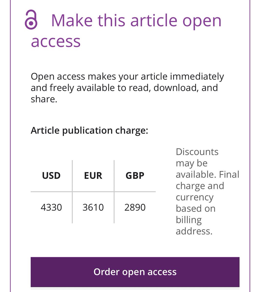 Yeah … Our paper got accepted! We conducted years of research, spent countless hours to analyze, interpret, & write the manuscript. Editors & reviewers voluntarily spent their time ensuring its quality. Now, we need to pay $4,430 so that you can read it. Isn't that ridiculous?