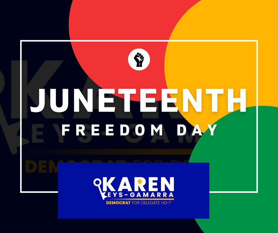 Keys_Gamarra's tweet photo. On this Juneteenth, we must elect effective leaders who will fight to #TeachTruth so Virginia's students learn accurate history. Listen to my speech at #JohnLewisHS. Together, we can #MoveVirginiaForward. #Virginia #Reston #HD7 #VoteJune20 #ElectKarenKG https://t.co/xvx4wXIbDu https://t.co/4htJFxgKST