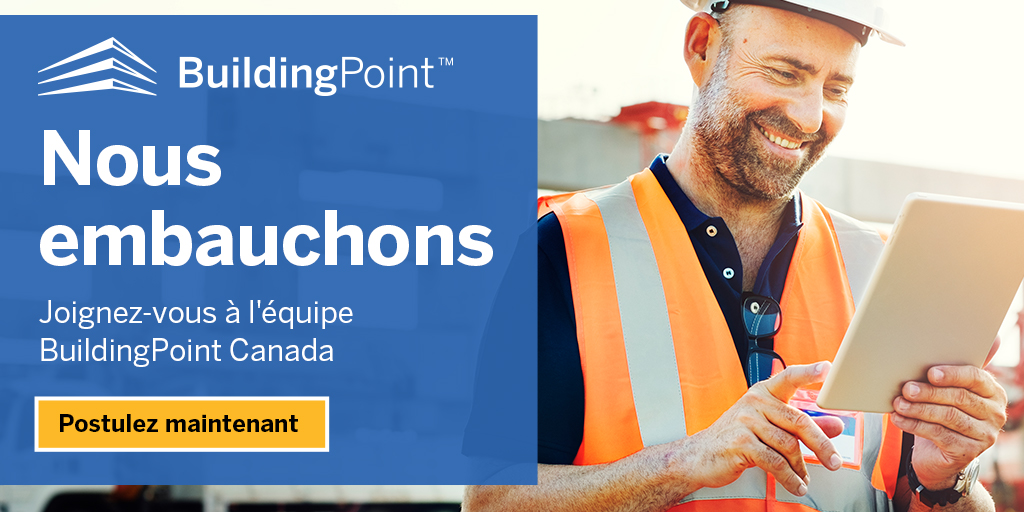 BuildingPoint Canada recherche un Gestionnaire de comptes - équipement d'arpentage et solutions de construction pour son bureau de Québec. Nous offrons une rémunération compétitive, des prestations de santé et dentaires, et plus encore ! 

hubs.li/Q01TBkTD0

#BuildingPoint