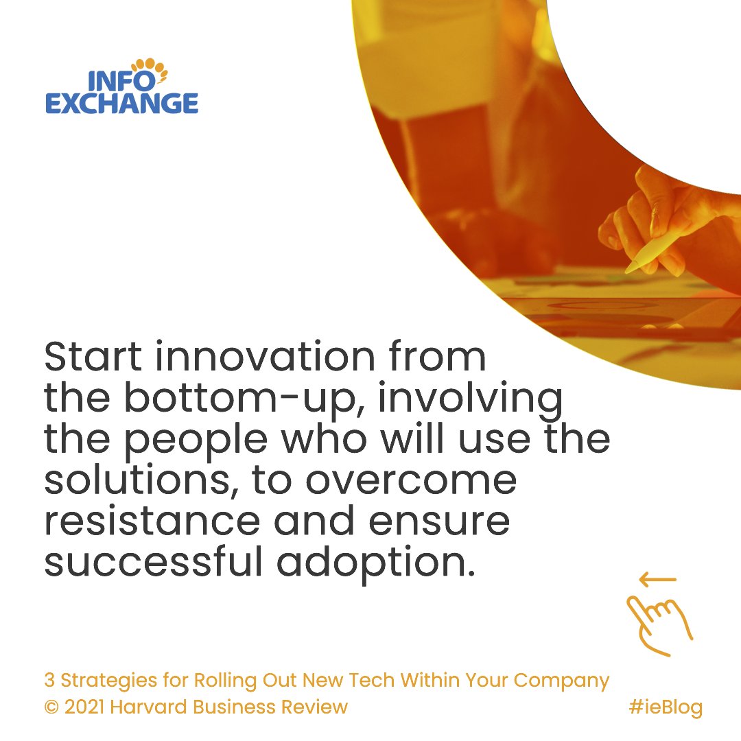 InfoExchangeLtd's tweet image. Have you seen our latest blog post "3 Strategies for Rolling Out New Tech Within Your Company"? 🤔

 Check it out on our website. hubs.ly/Q01S89S20

#ieblog #Innovation #TechnologyAdoption #Strategy #BusinessGrowth