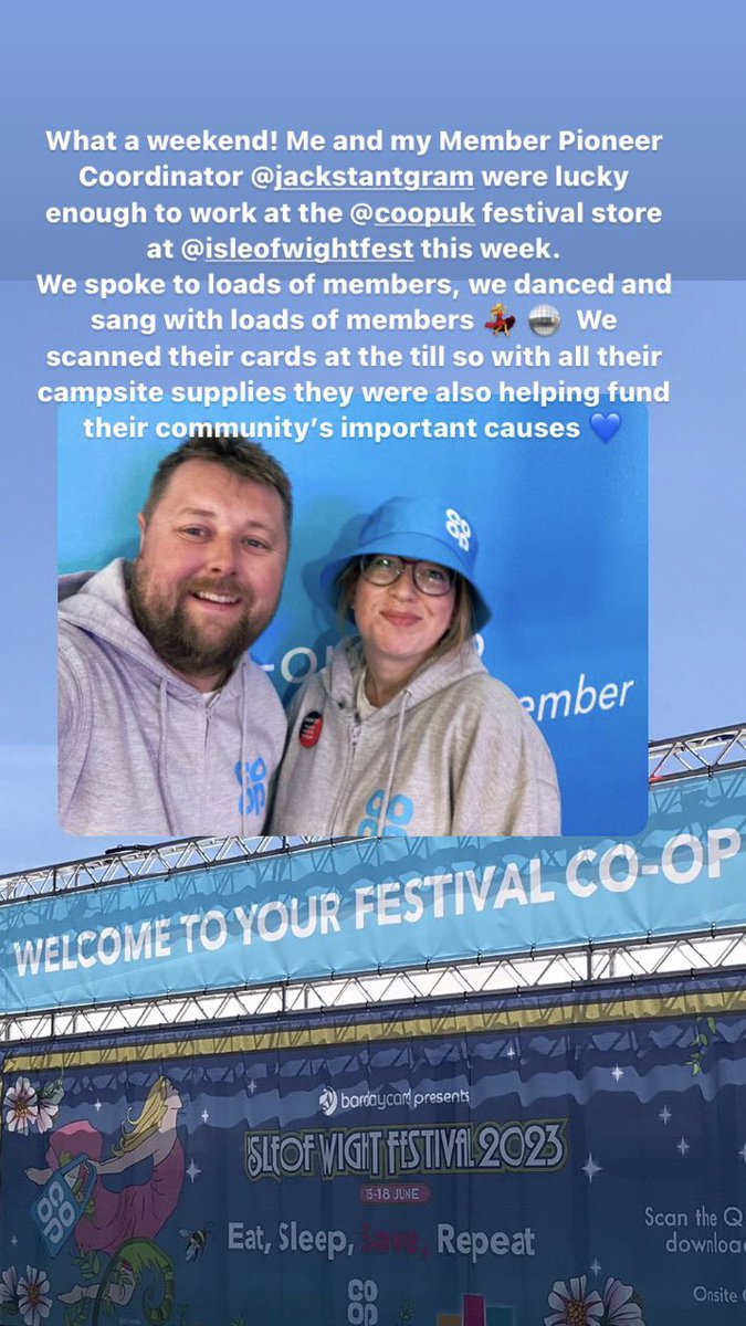 @IsleOfWightFest @coopuk #ItsWhatWeDo #memberpioneers #coop #festival #coopfestivalshop #iow #iow23 #barclaycardxIOW @JackWcoop