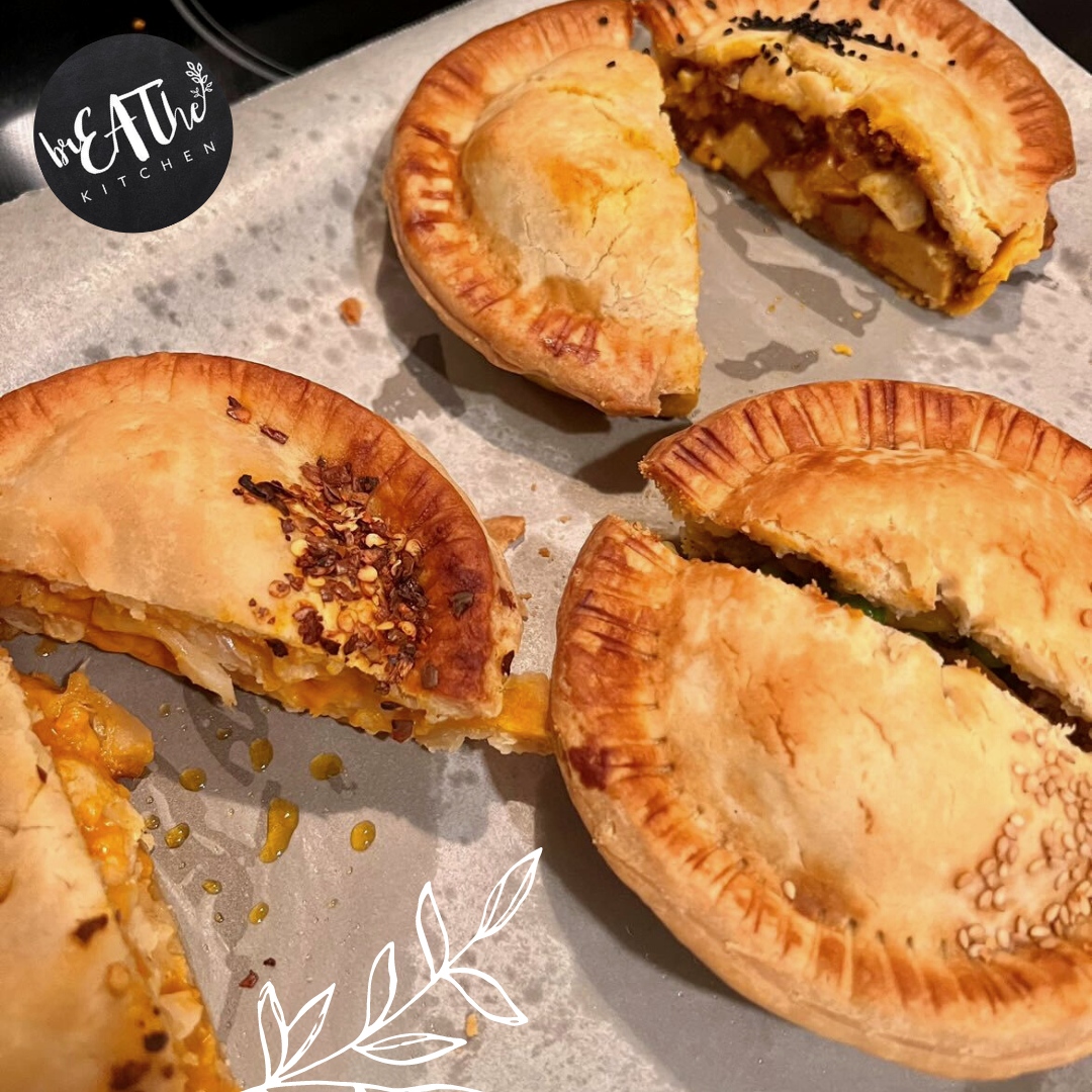 BREATHE KITCHEN 🌱 SHARING IS CARING! We love sharing, especially when it comes to our personal pies. Order your favourites today!⁠ breathe-kitchen.com #shoplocal #vegan #zerowaste #climateaction #savetheplanet #restaurantsnearme #veganmenu #yvreats #yvrvegan #veganeats