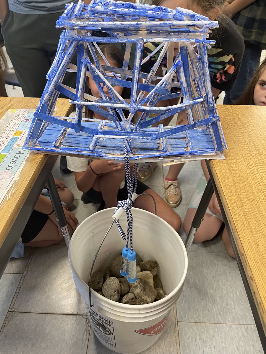 Official bridge testing day today!! 38 pounds is the weight to beat!! Challenge is on! #portable9willshine STEAM is alive and well ⁦<a href="/lkwwrdsb/">lkwwrdsb</a>⁩ ⁦<a href="/wrdsb/">Waterloo Region DSB</a>⁩