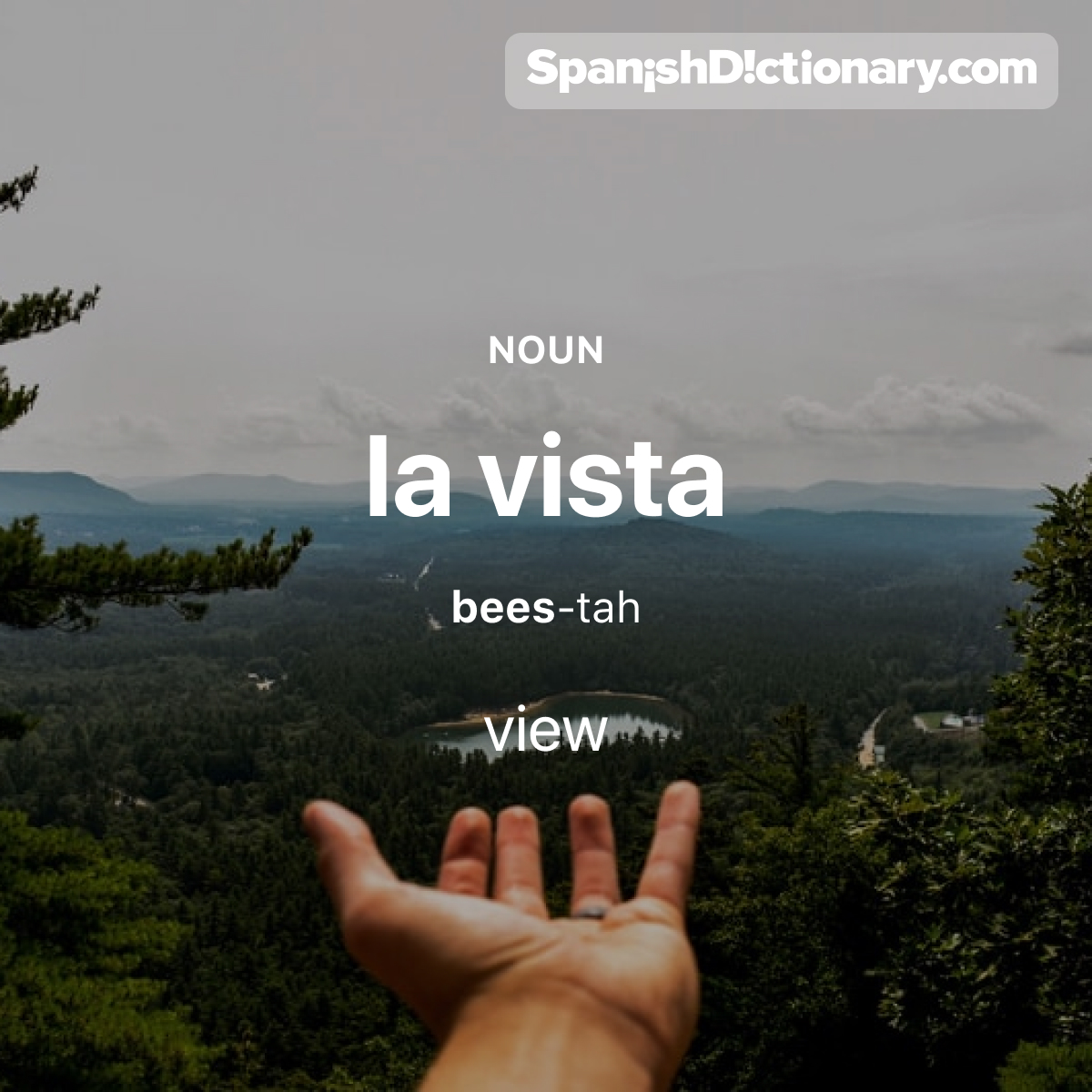 Today's #WordOfTheDay is 'vista.' 👀🔭🏞️ For example: La vista desde aquí es impresionante.  - The view from here is stunning.
.
.
.
#EstudiaEspañol #StudySpanish #AprendeEspañol #LearnSpanish #Español #Spanish #LearningSpanish #PalabraDelDia #vista