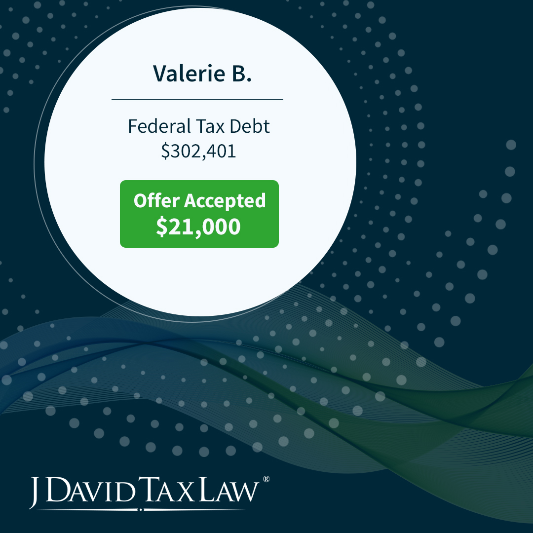 JDavidTaxRelief's tweet photo. When it comes time to negotiate with the IRS or state tax agencies, our team has many inroads to ensure the best possible outcome for our clients. 

For more Offer in Compromise success stories, visit 👇
https://t.co/XRpWYwvPnu

#offerincompromise #taxdebt https://t.co/l0zdqY2wKn