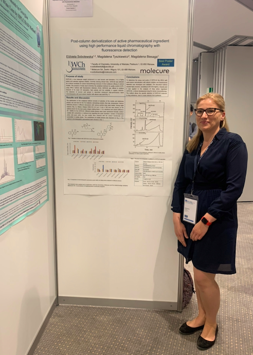 molecure_sa's tweet photo. Greetings from Dusseldorf! 🇩🇪

#Molecure is actively participating in the 51st International Symposium of #HPLC and Related Techniques! Elżbieta Sobolewska, our chemist analyst, is presenting a poster with analytical results regarding the molecule #OATD02.

#HPLC2023 https://t.co/Isi1ok042R