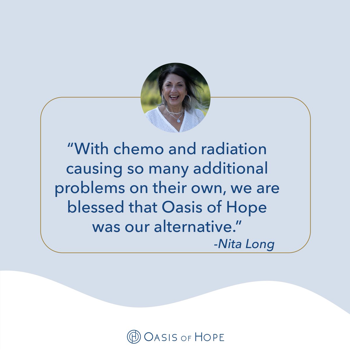Thank you Nita for your lovely testimony.  We're so glad we were able to be a part of your journey. 

#OasisOfHope #OasisOfHopeTurns60 #cancersupport #fightcancertogether #alternativetherapy #healingwithfood #oncology #healing